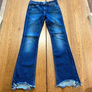 Ran Can Los Angeles  Hi Low Fray Hem Stretch Mid Rise Jeans in size 7/27